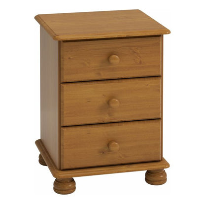 Richmond 3 Drawer Bedside in Pine