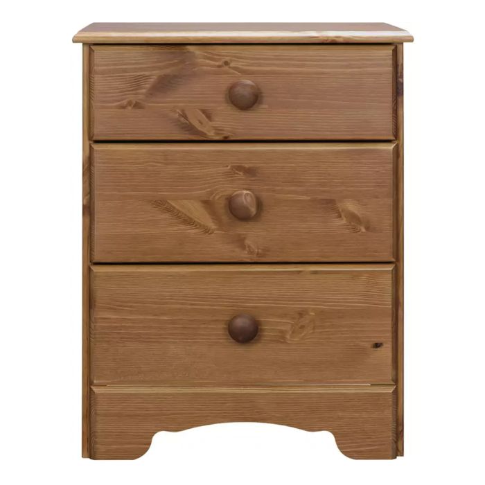 Nordic Bedside Table 3 Drawers in Cherry