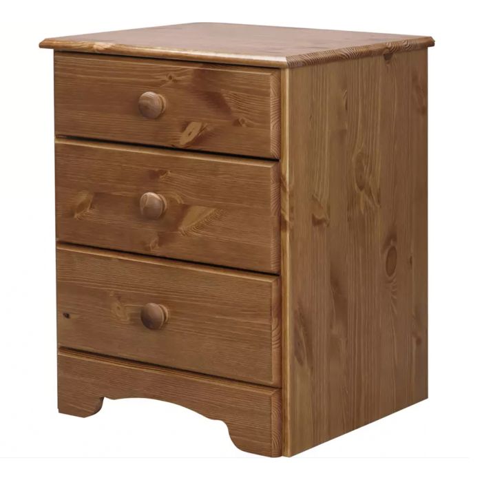 Nordic Bedside Table 3 Drawers in Cherry