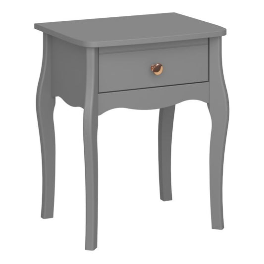 Baroque Nightstand in Folkestone Grey with Rose Gold Colour Handles