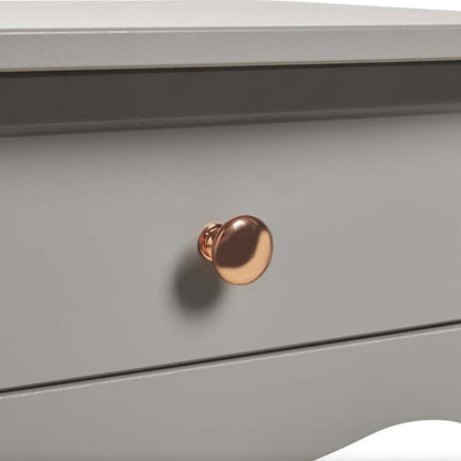 Baroque Nightstand in Folkestone Grey with Rose Gold Colour Handles