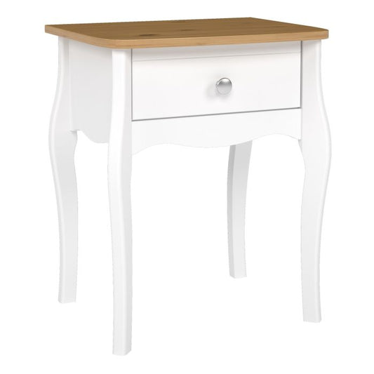 Baroque Nightstand in Pure White Iced Coffee Lacquer