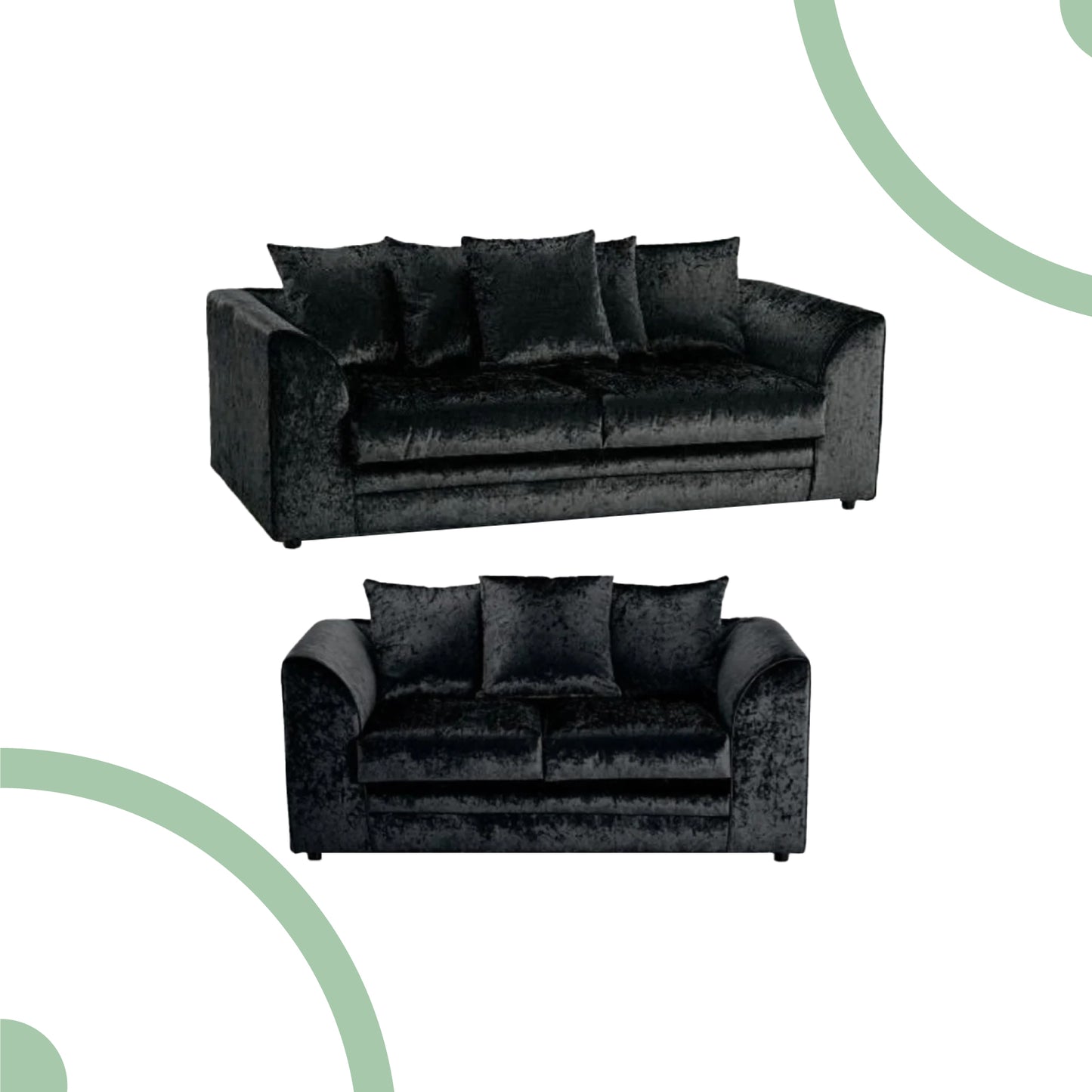 Crushed Velvet Sofa Set