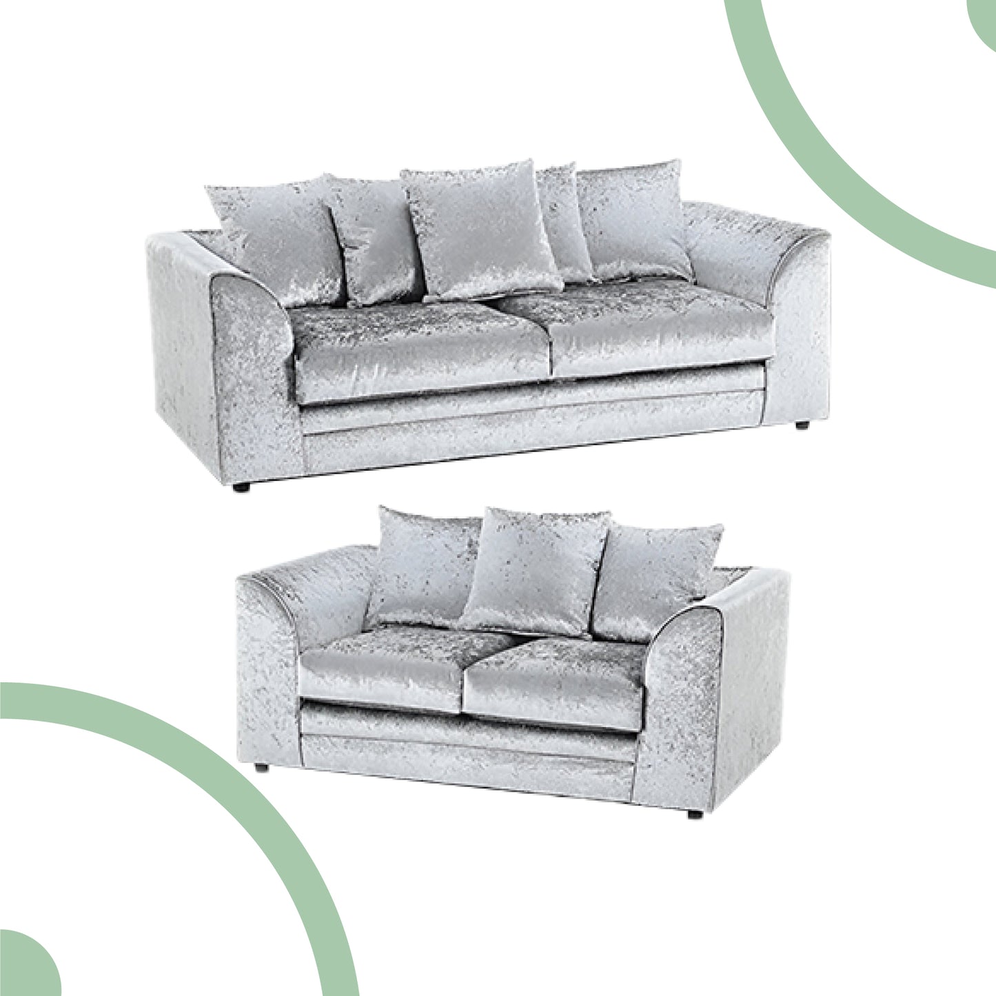 Crushed Velvet Sofa Set