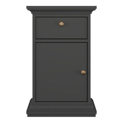 Paris Nightstand 1 Door + 1 Drawer in Matt Grey