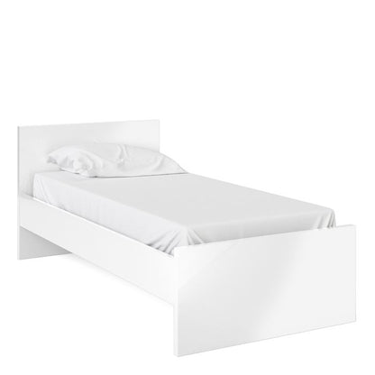 Naia Single Bed in White High Gloss