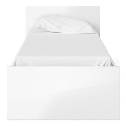 Naia Single Bed in White High Gloss