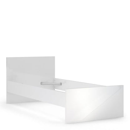 Naia Single Bed in White High Gloss