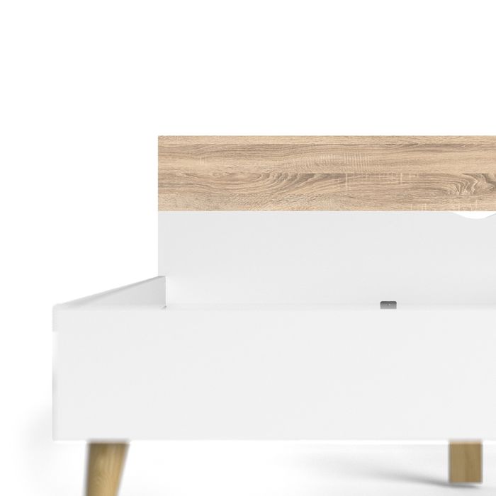 Oslo Euro Double Bed in White and Oak