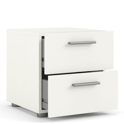 Pepe Bedside 2 Drawers in White Woodgrain