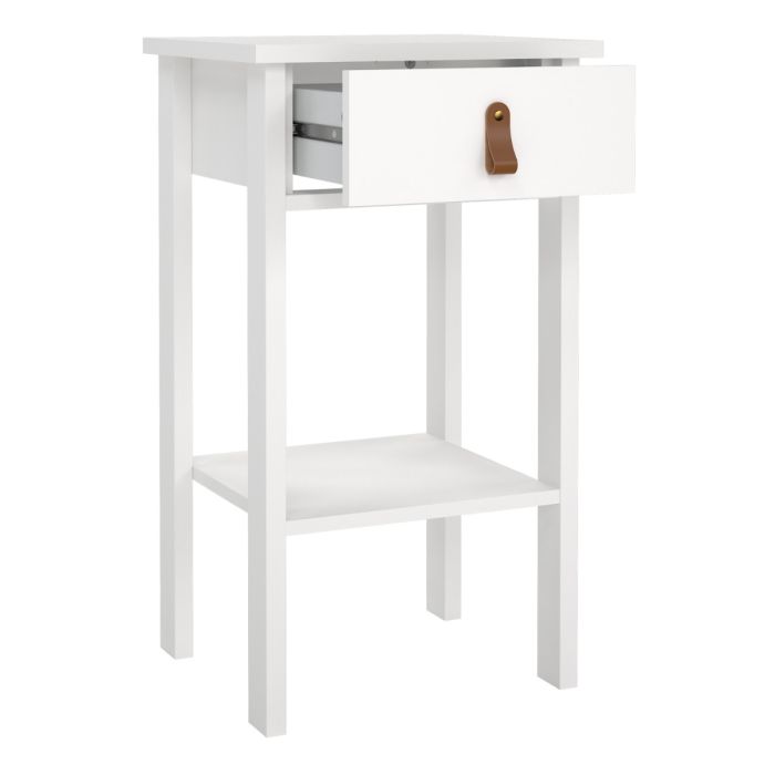 Barcelona Bedside Table with 1 Drawer in White