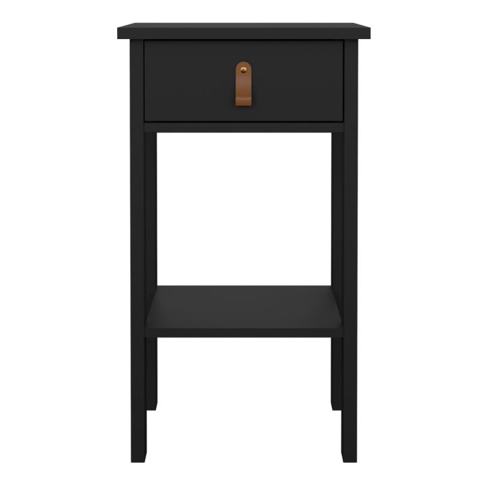 Barcelona Bedside Table with 1 Drawer in Matt Black