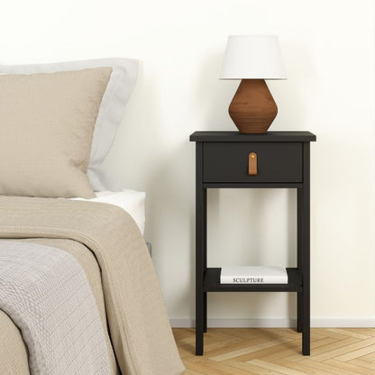 Barcelona Bedside Table with 1 Drawer in Matt Black