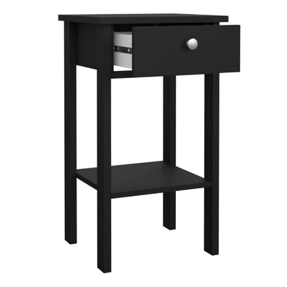 Madrid Bedside Table with 1 Drawer in Matt Black