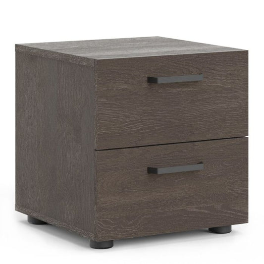 Dallas Nightstand 2 Drawers in Rovere Gessato Dark Oak