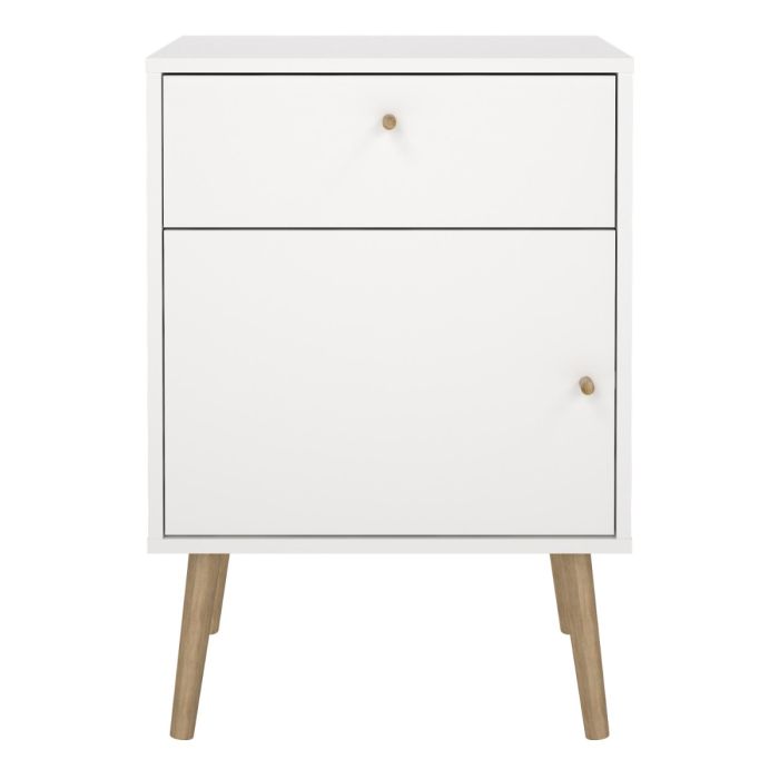 Cumbria Nightstand 1 Door + 1 Drawer White