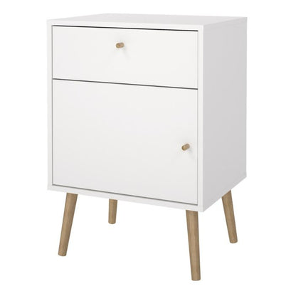 Cumbria Nightstand 1 Door + 1 Drawer White