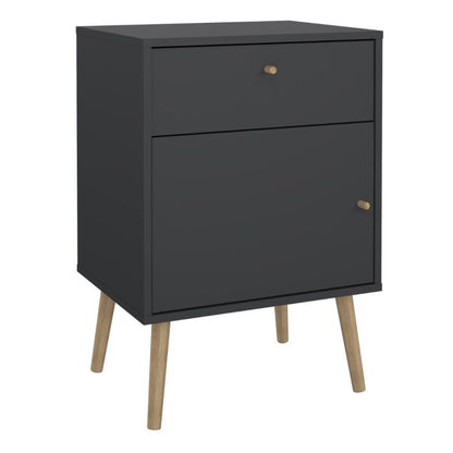 Cumbria Nightstand 1 Door + 1 Drawer Dark Grey