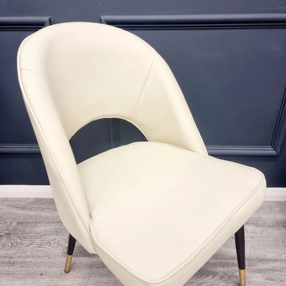 Astra Dining Chair Cream Leather