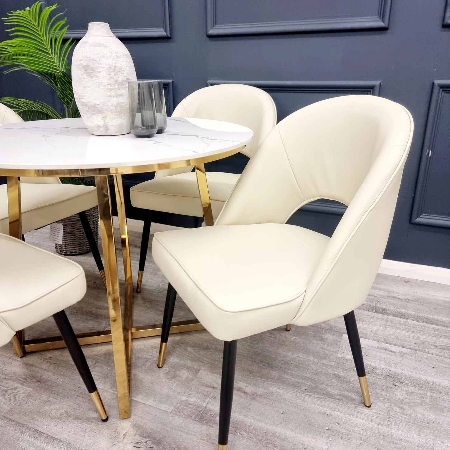 Astra Dining Chair Cream Leather