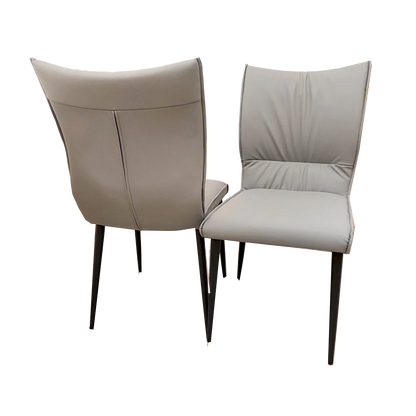 Flora Dining Chair Grey Leather