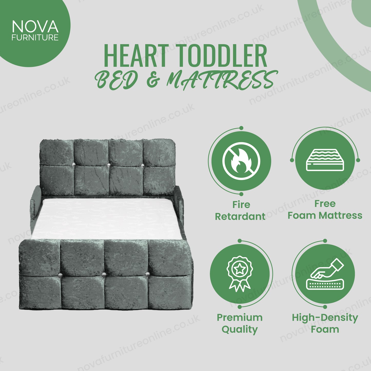 Velvet Toddler Bed & Mattress