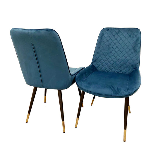 Luna Dining Chair Blue Velvet