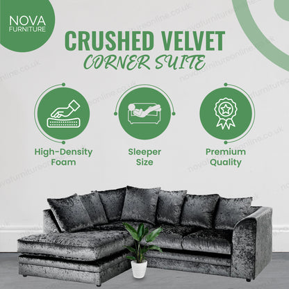 Crushed Velvet Corner Suite