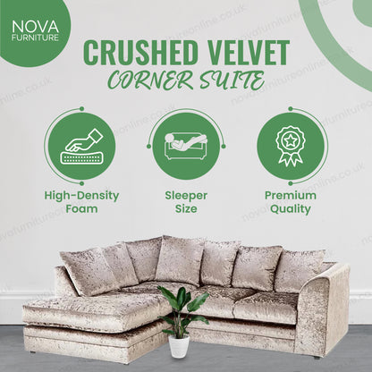 Crushed Velvet Corner Suite