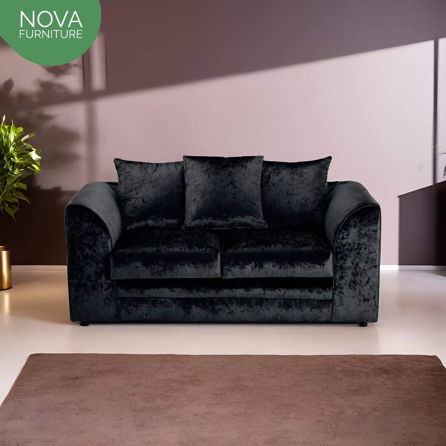 Crushed Velvet Sofa Set