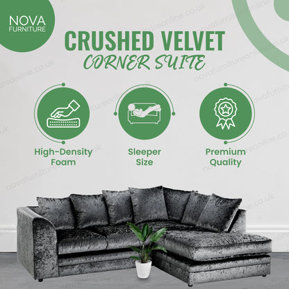 Crushed Velvet Corner Suite