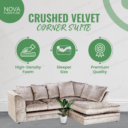 Crushed Velvet Corner Suite