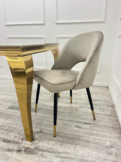 Astra Dining Chair Champagne Velvet