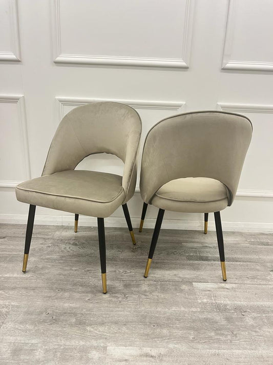 Astra Dining Chair Champagne Velvet