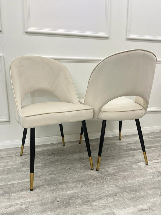 Astra Dining Chair Beige Velvet