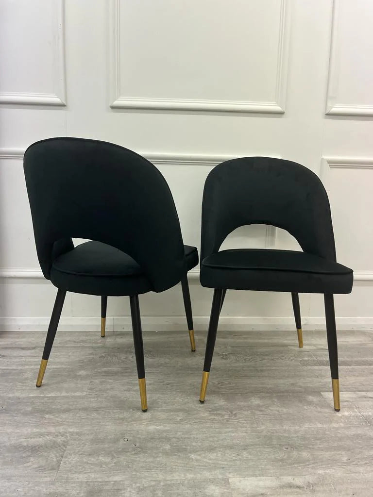 Astra Dining Chair Black Velvet