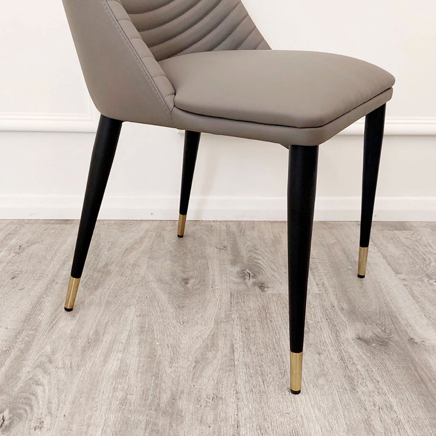 Alba Dining Chair Grey Leather