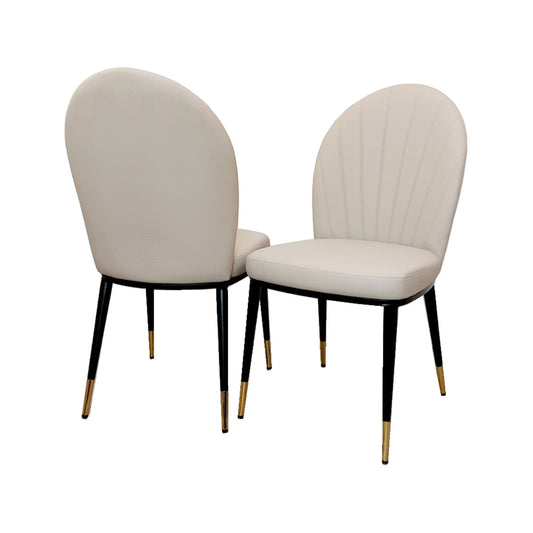 Etta Dining Chair Beige Leather