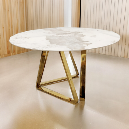 Aero Gold Sintered Stone Dining Table Set