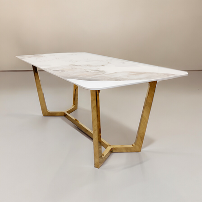 Lucia Gold Sintered Stone Dining Table Set