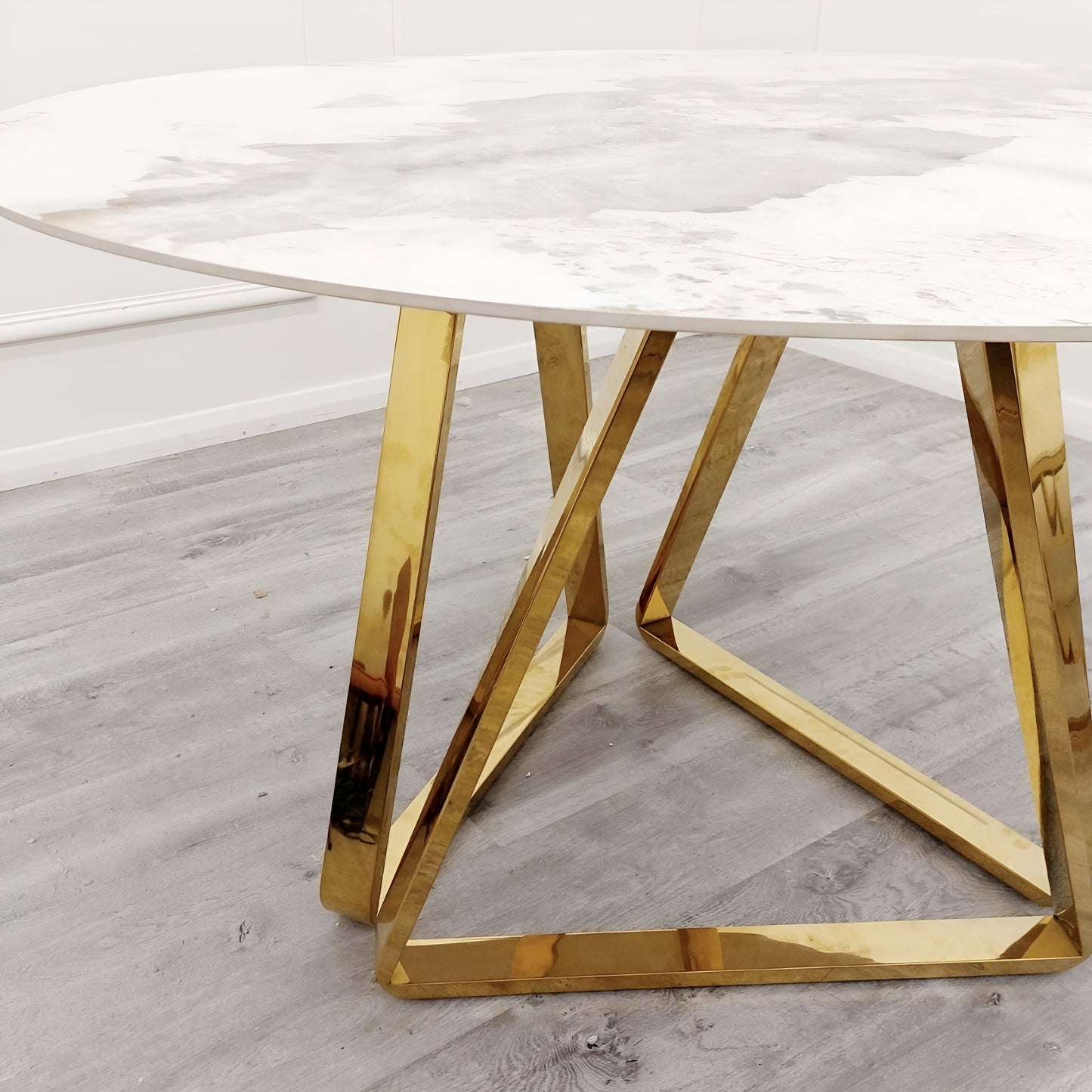 Aero Gold Sintered Stone Dining Table Set