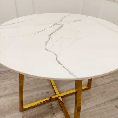 Luna Gold Sintered Stone Dining Table Set